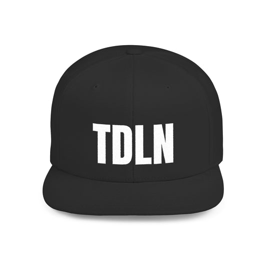TDLN Flat Bill Snapback Hat — Bold Embroidered Streetwear Cap